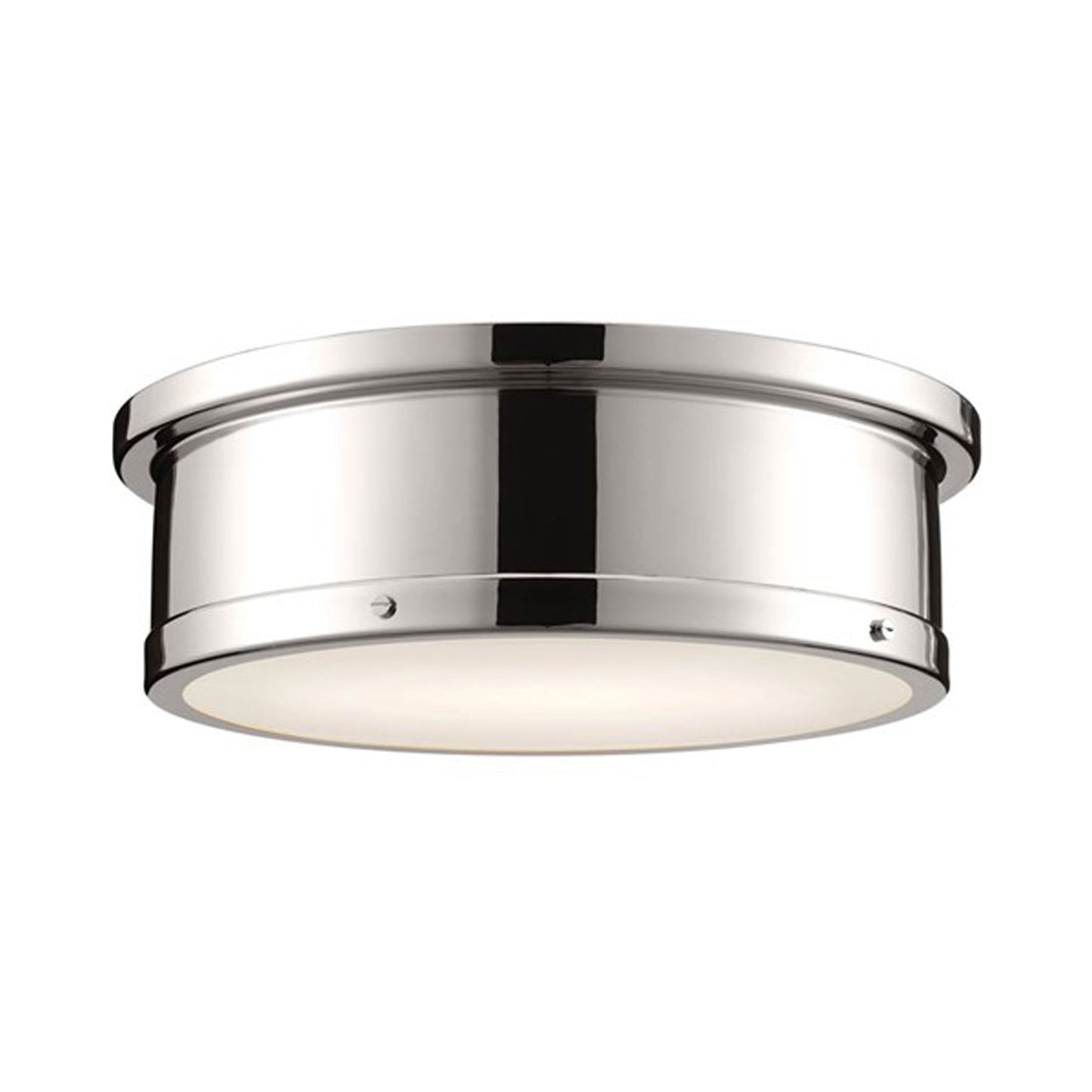 Serca Flush Mount Ceiling Light in Polished Nickel (Large).