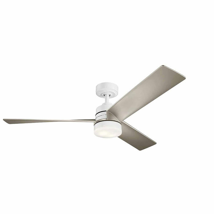 Spyn LED Ceiling Fan in White.