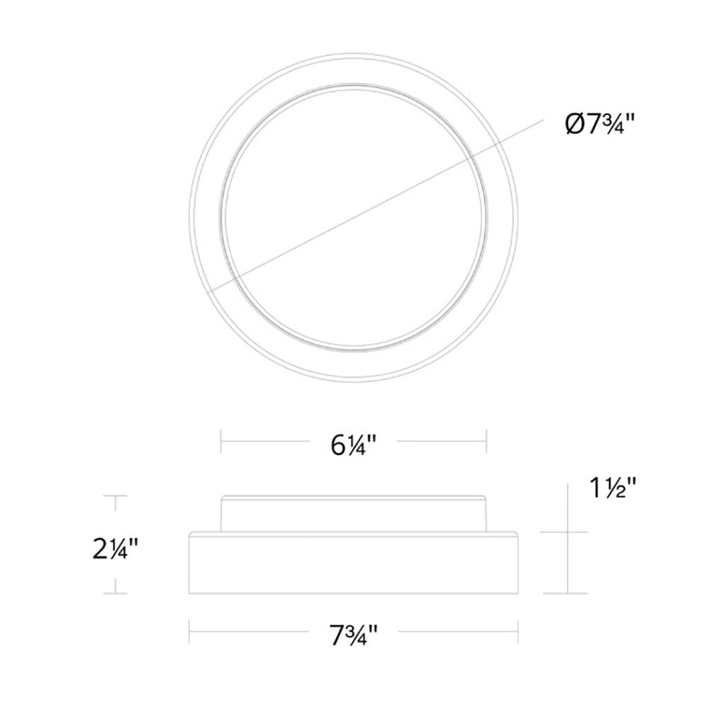 Kind Outdoor LED Flush Mount Ceiling Light- line drawing.