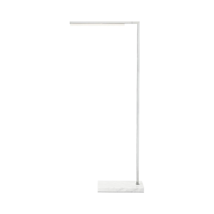 Klee LED Floor Lamp in Polished Nickel/White Marble (Small).