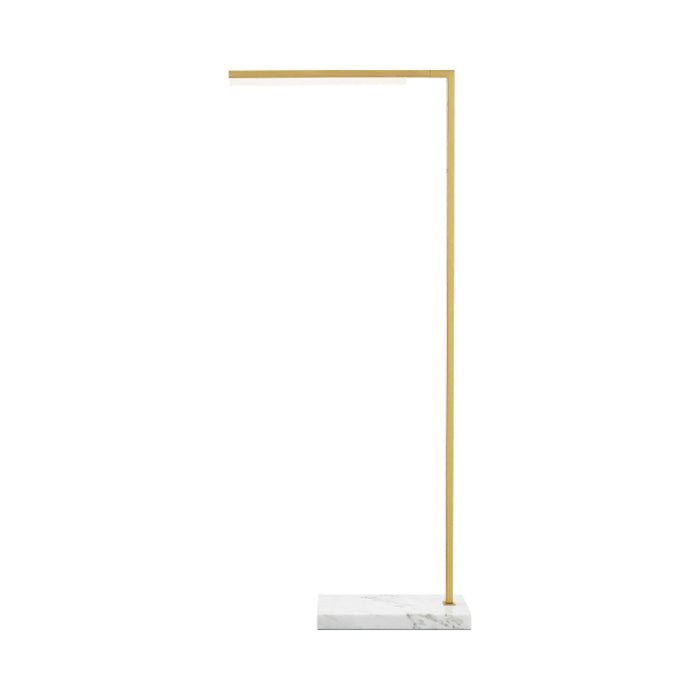 Klee LED Floor Lamp in Natural Brass/White Marble (Small).