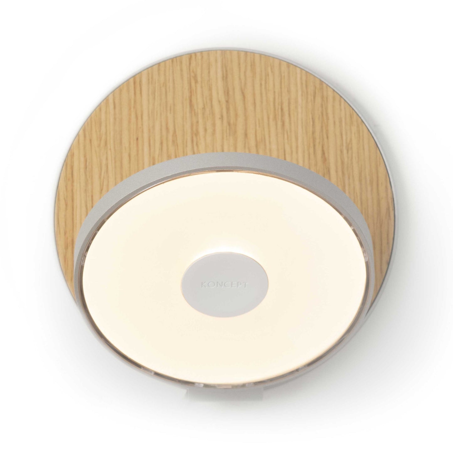 Gravy Hardwire LED Wall Light in Silver/White Oak.