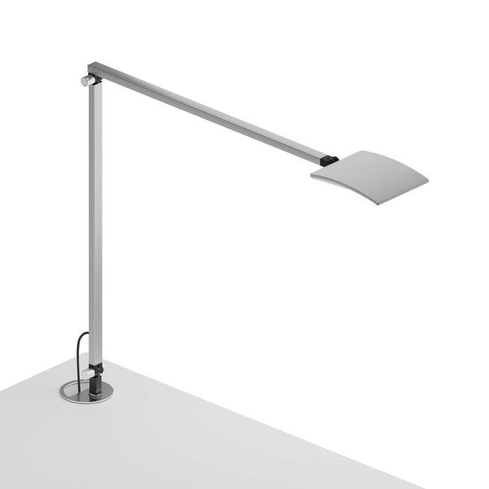 Mosso Pro LED Desk Lamp in Silver/Grommet Mount.