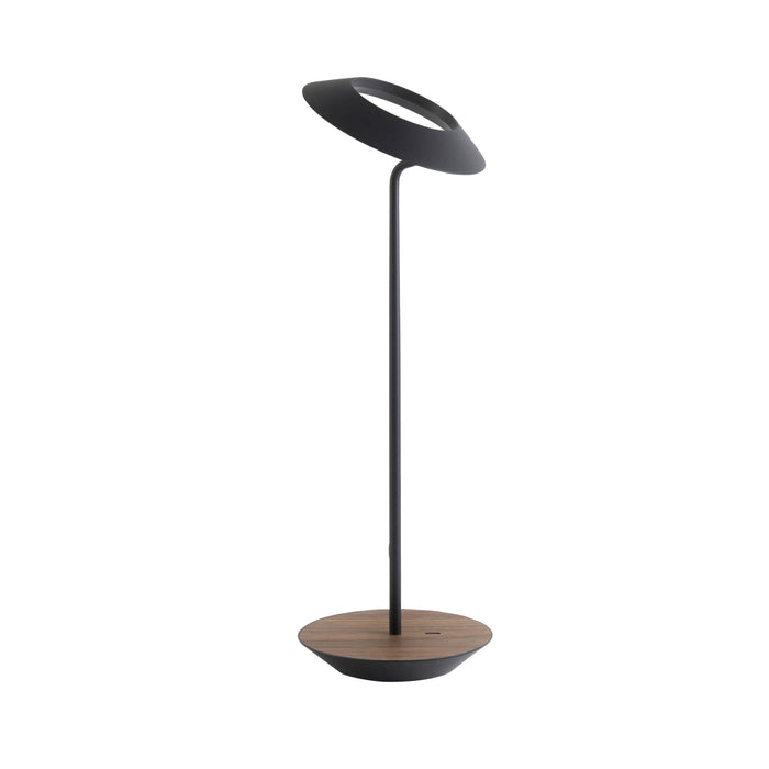 Royyo LED Desk Lamp in Matte Black and Oiled Walnut.