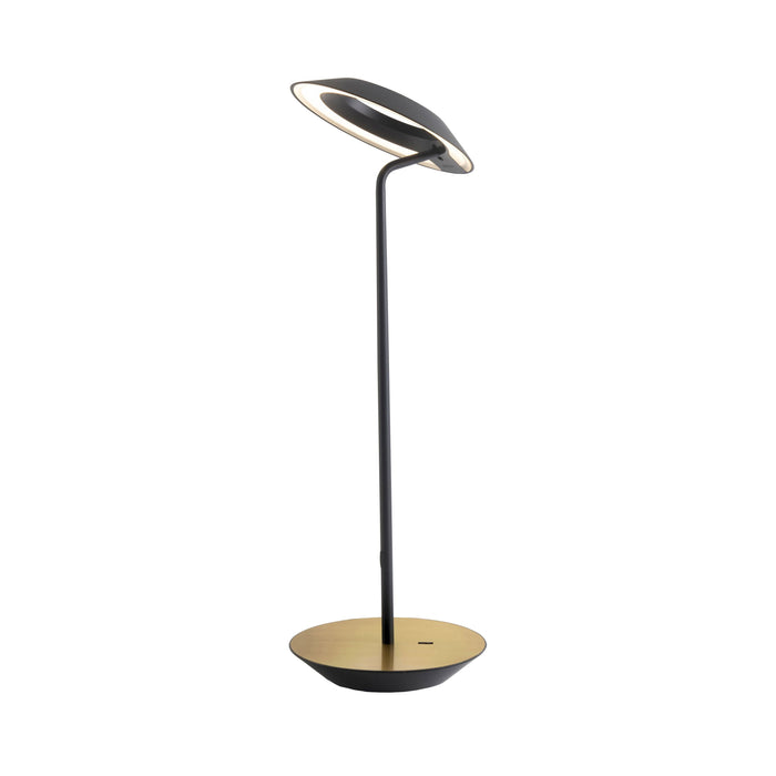Royyo LED Desk Lamp in Matte Black and Brushed Brass.