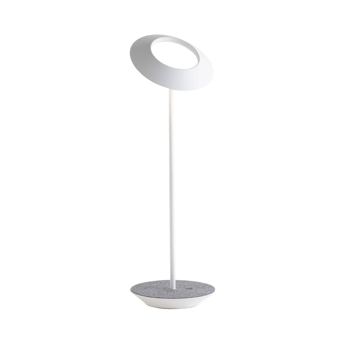Royyo LED Desk Lamp in Matte White and Oxford Felt.