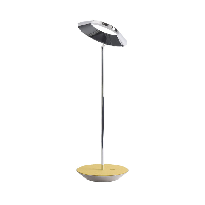 Royyo LED Desk Lamp in Chrome and Honeydew Felt.