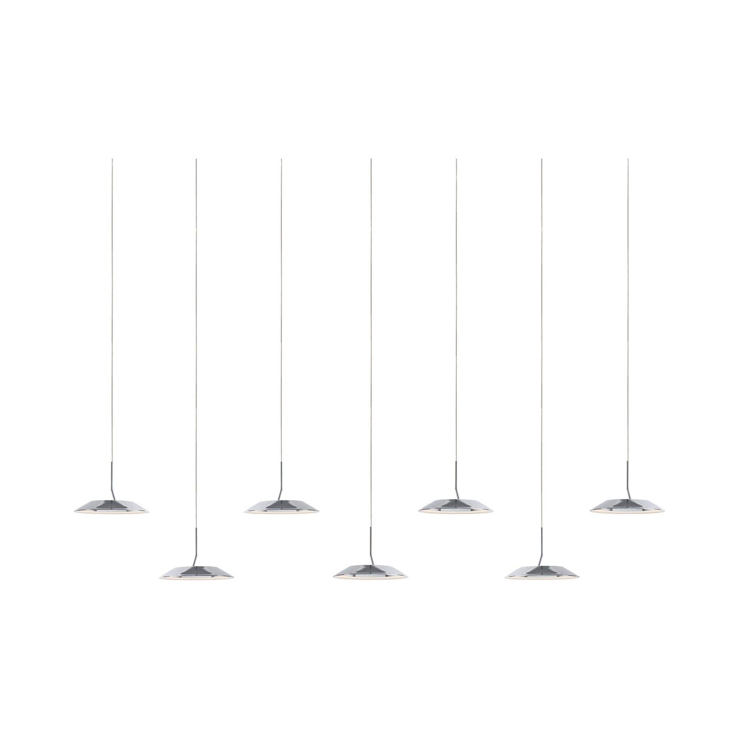 Royyo LED Linear Pendant Light in 7-Light/Chrome.