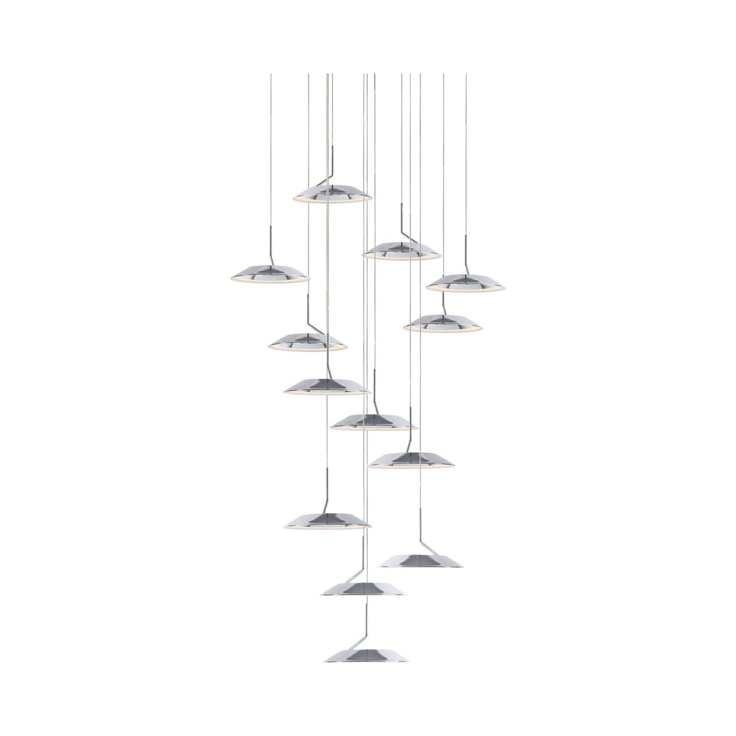 Royyo LED Multi Light Pendant Light in 19-Light/Chrome.