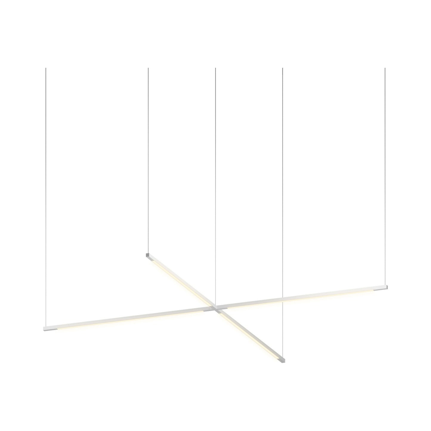 Z-Bar Cross LED Pendant Light in 24-Inch/Silver.