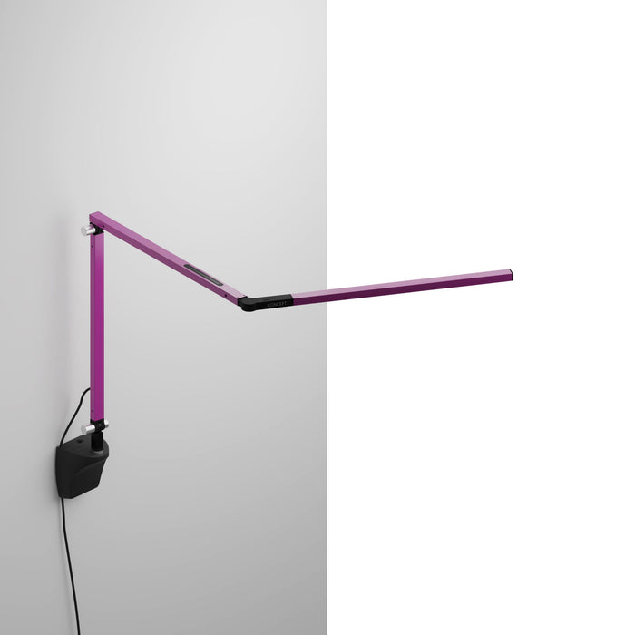 Z-Bar Mini LED Desk Lamp in Purple/Wall Mount.