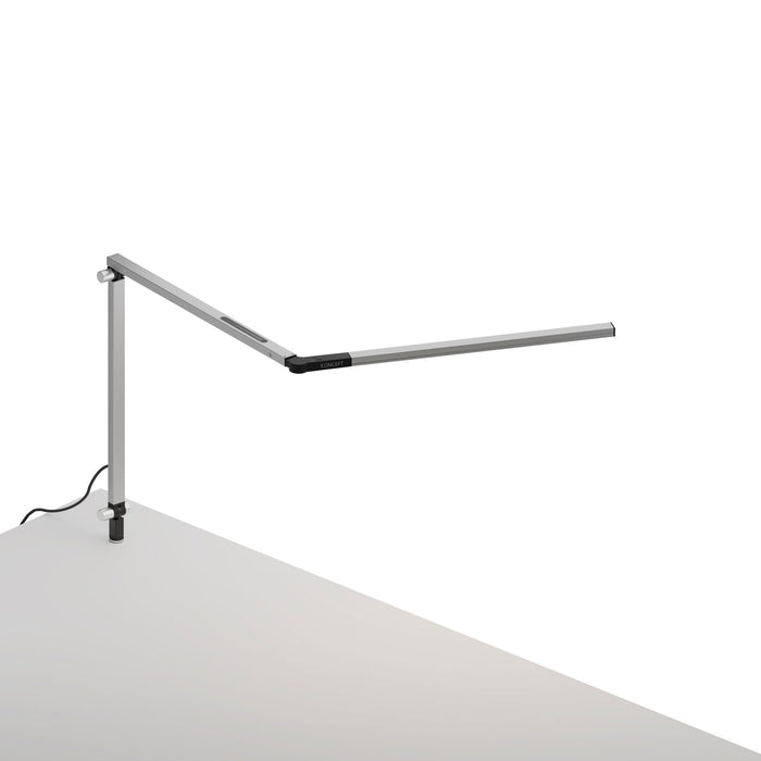 Z-Bar Mini LED Desk Lamp in Silver/Through-Table Mount.