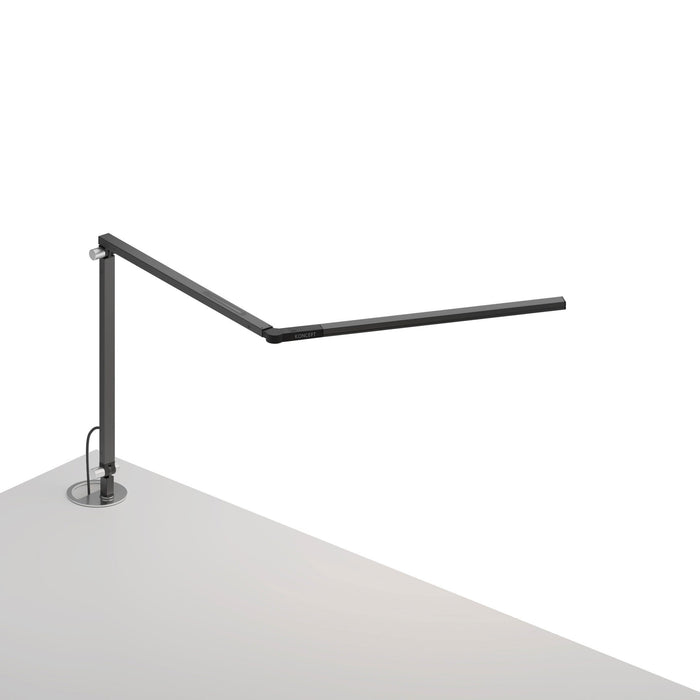 Z-Bar Mini LED Desk Lamp in Metallic Black/Grommet Mount.