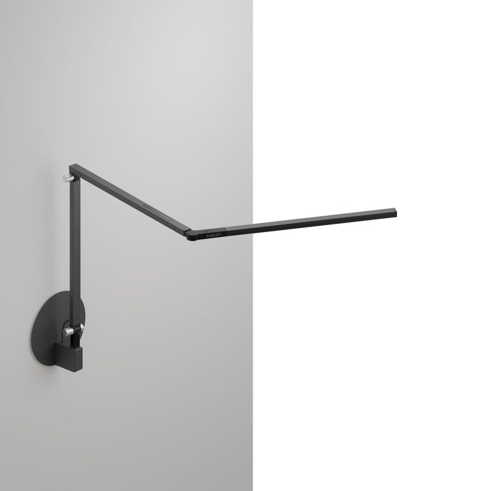 Z-Bar Mini LED Desk Lamp in Metallic Black/Hardwire Wall Mount.