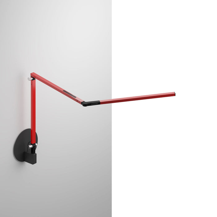 Z-Bar Mini LED Desk Lamp in Red/Hardwire Wall Mount.