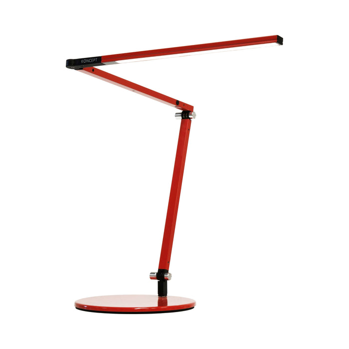 Z-Bar Mini LED Desk Lamp in Red/Table Base.