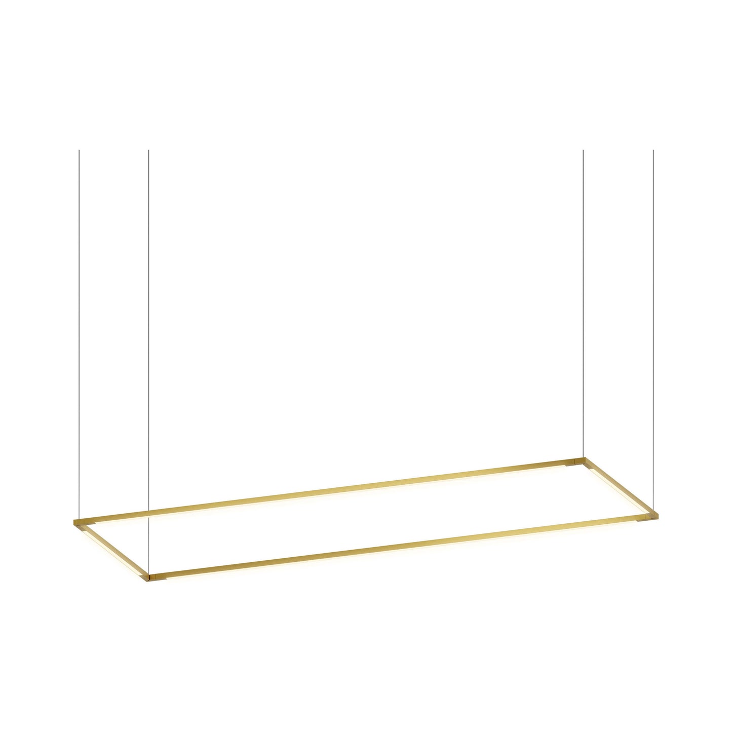 Z-Bar Rectangular LED Pendant Light in 48-Inch/Gold.