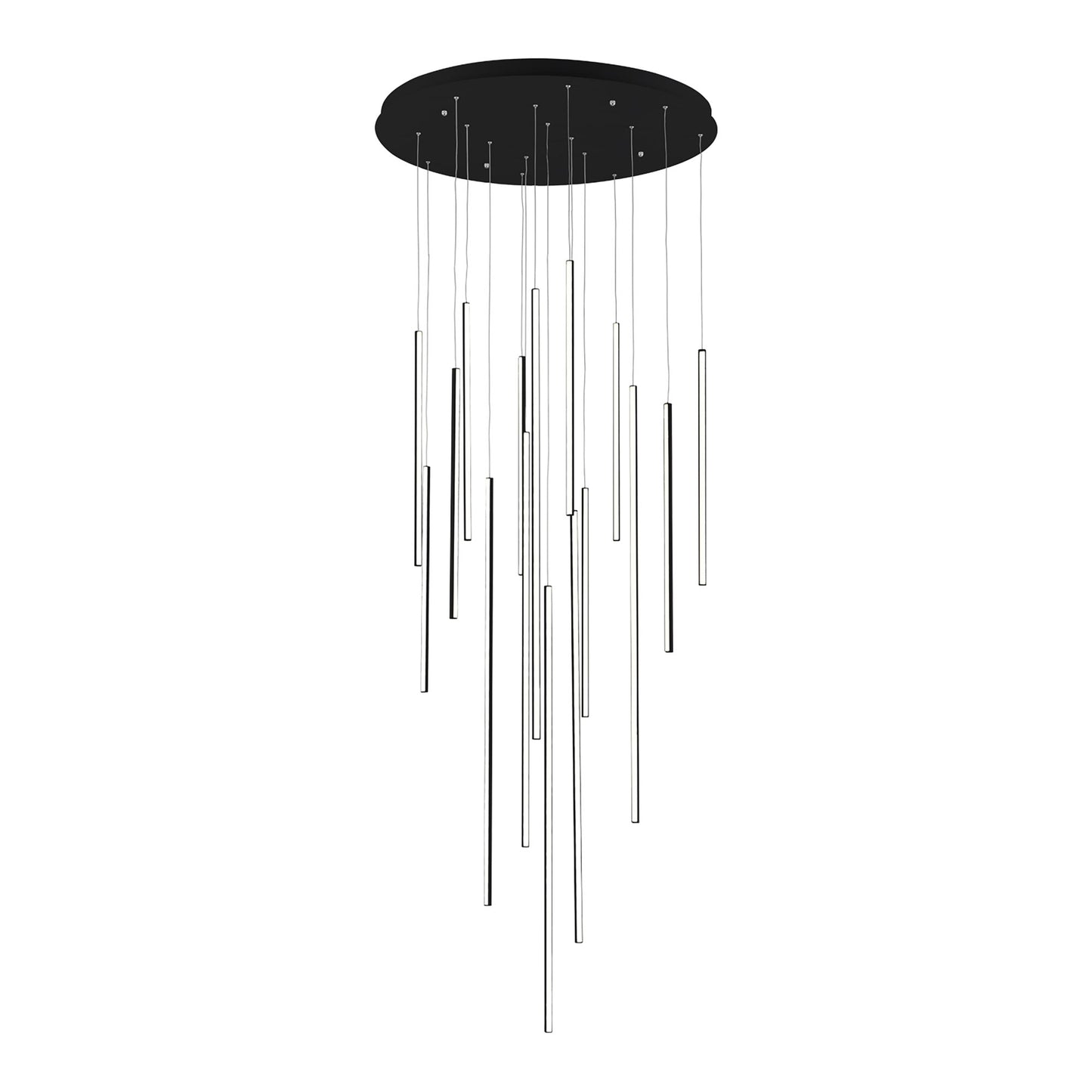 Chute Round LED Pendant Light in Black (Large).