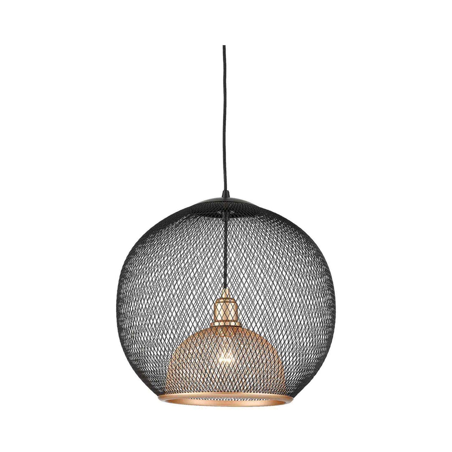 Gibraltar Pendant Light in Black/Gold (Large).