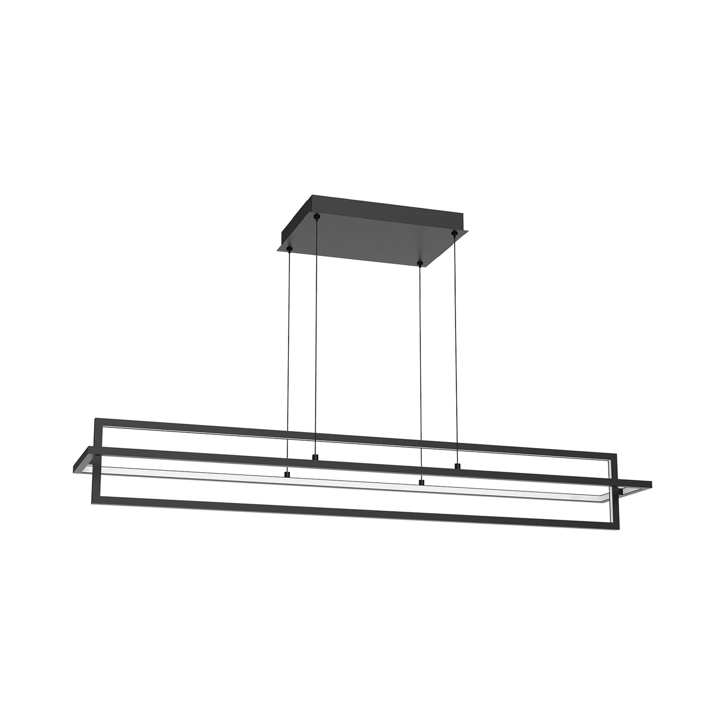 Mondrian Double LED Linear Pendant Light in Black (Large).