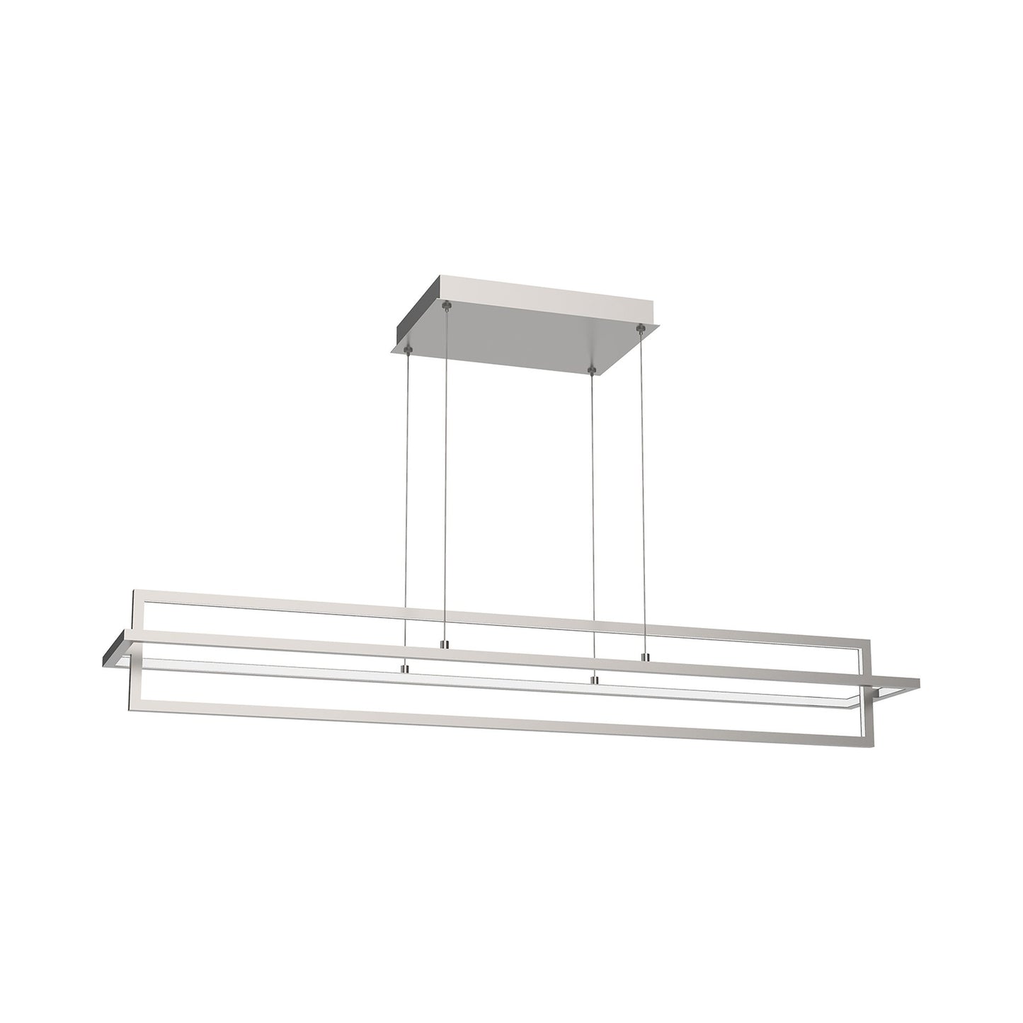 Mondrian Double LED Linear Pendant Light in Brushed Nickel (Large).