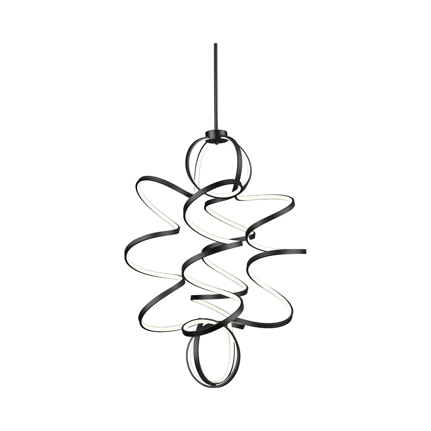 Synergy Vertical LED Pendant Light in Black (Large).