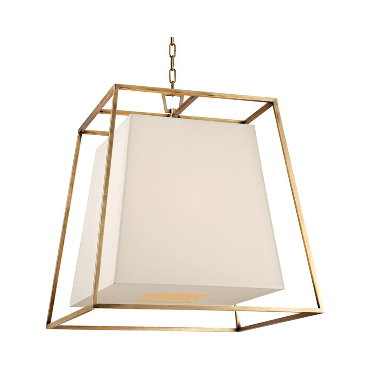 Kyle Chandelier in Aged Brass/White.