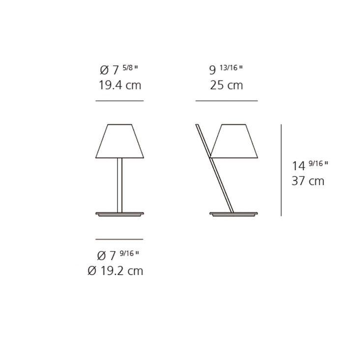 La Petite Table Lamp - line drawing.