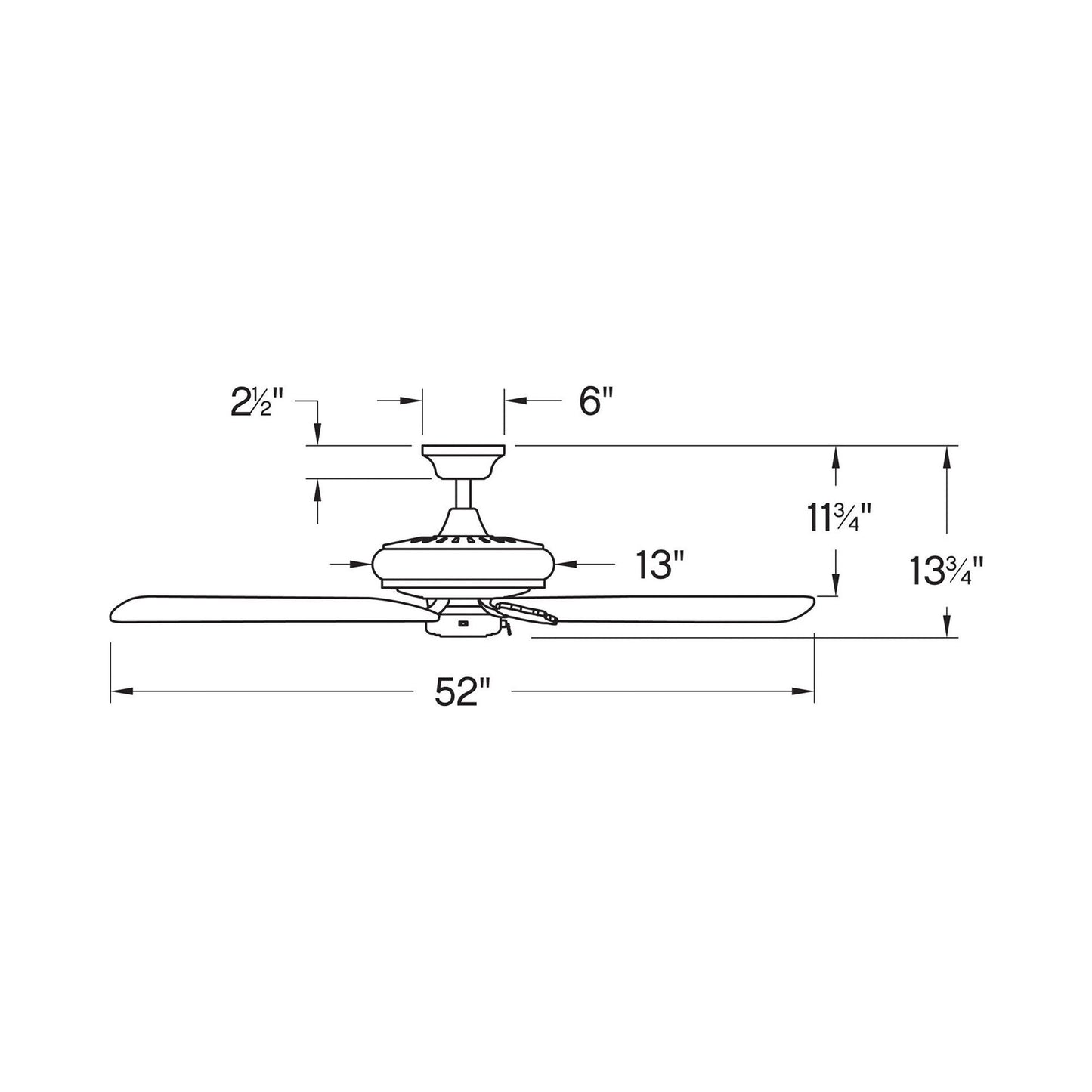 Lafayette Ceiling Fan - line drawing.