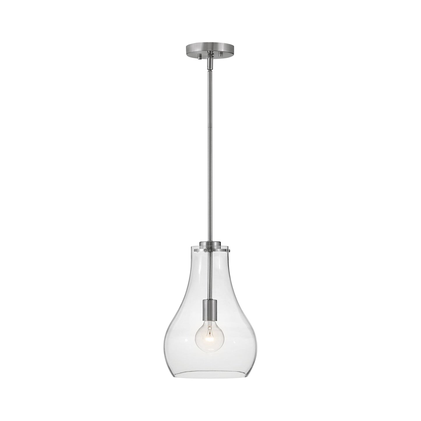 Frankie Pendant Light in Brushed Nickel.