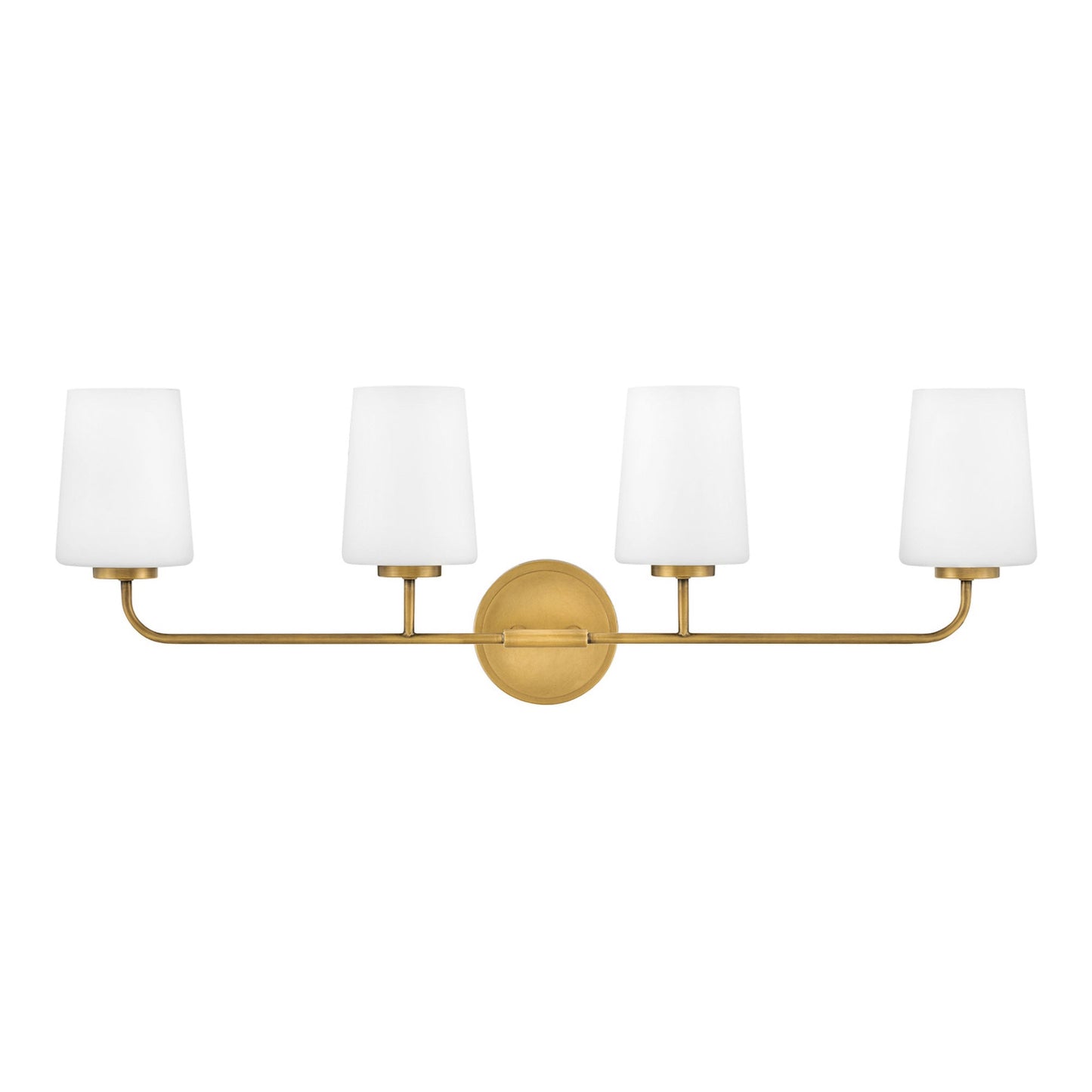 Kline Vanity Wall Light in Heritage Brass/Etched Opal (4-Light).