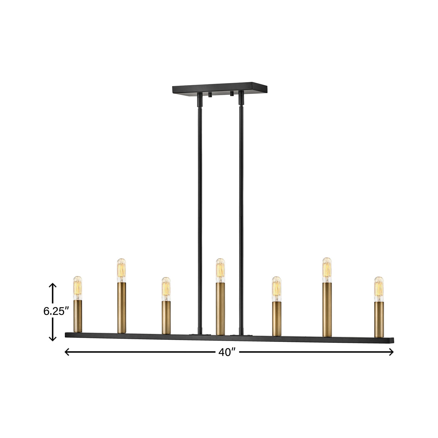 Lazlo Linear Pendant Light - line drawing.