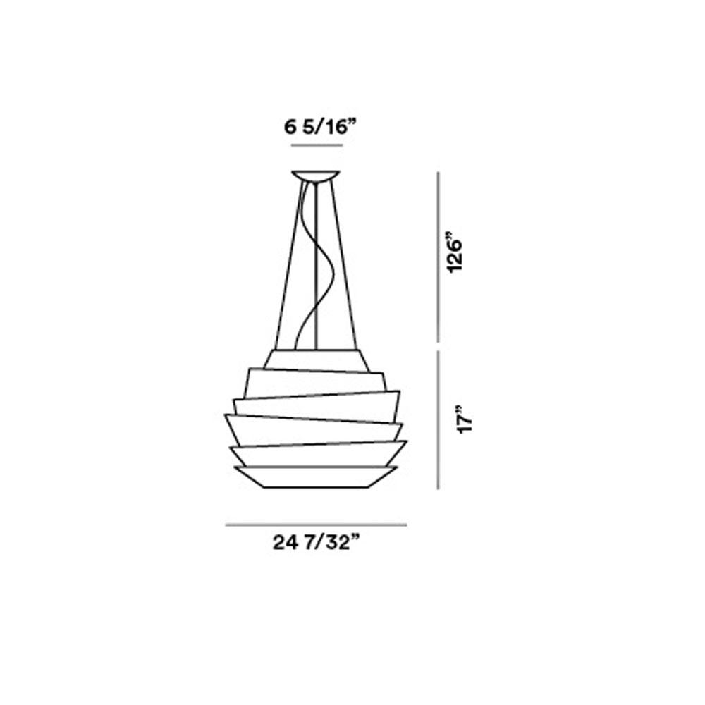 Le Soleil Pendant Light - line drawing.