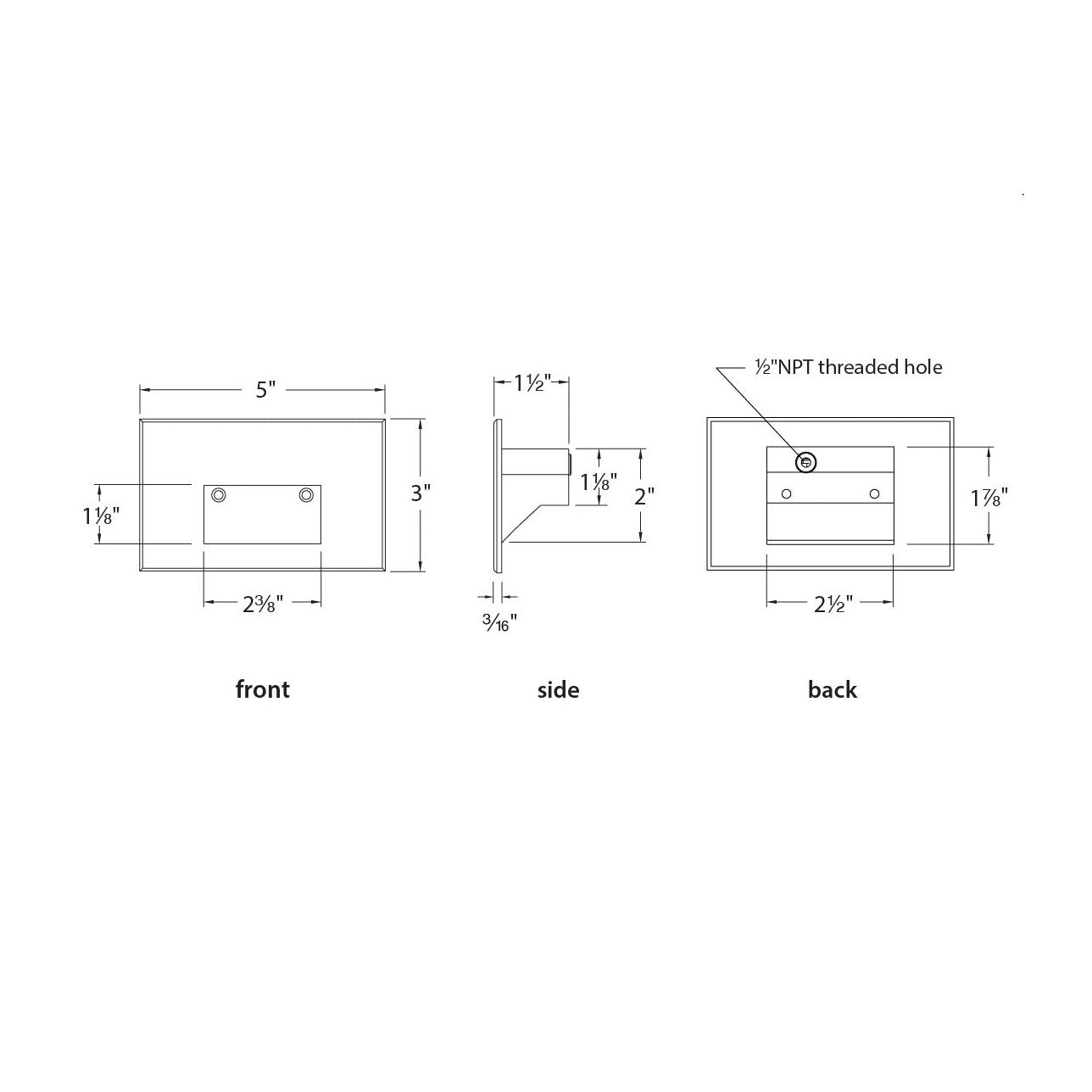 LEDme WL-LED101 LED Step and Wall Light - line drawing.