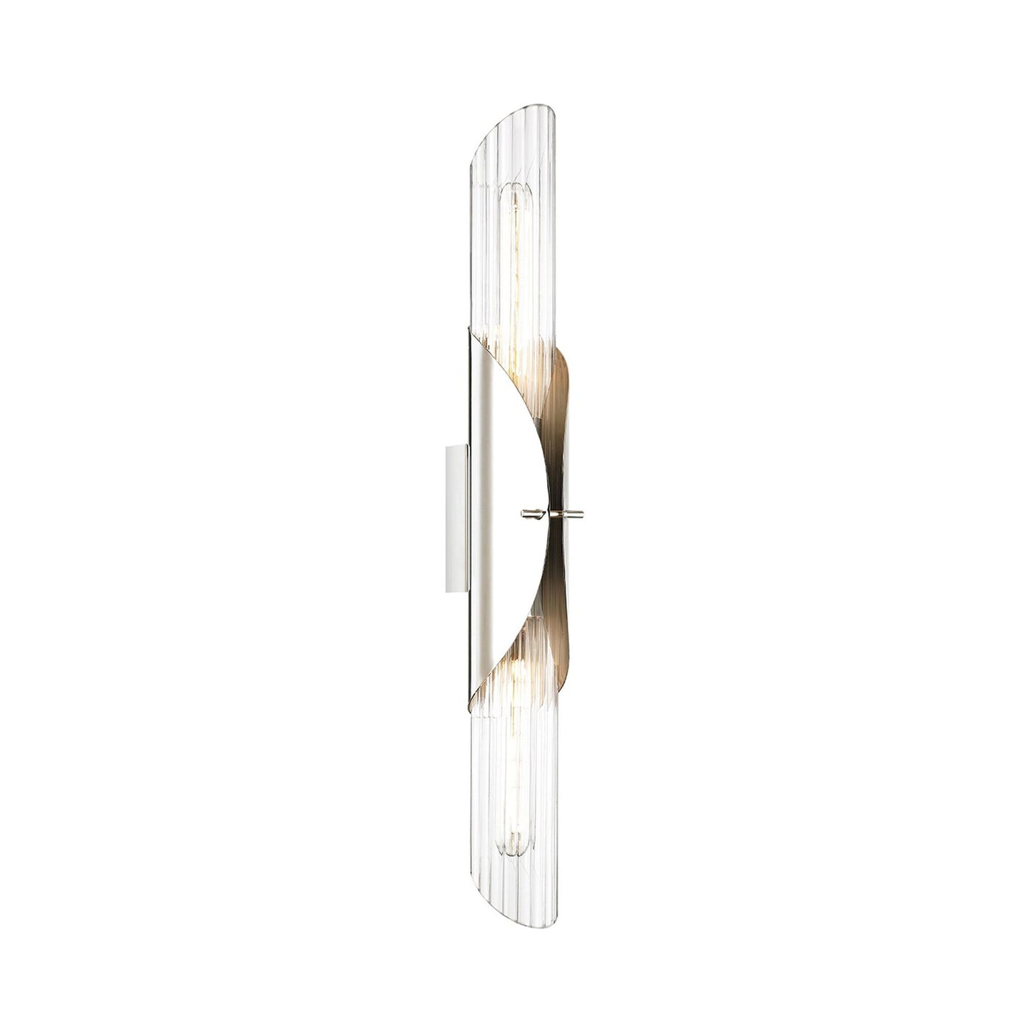 Lefferts Wall Light in Polished Nickel.