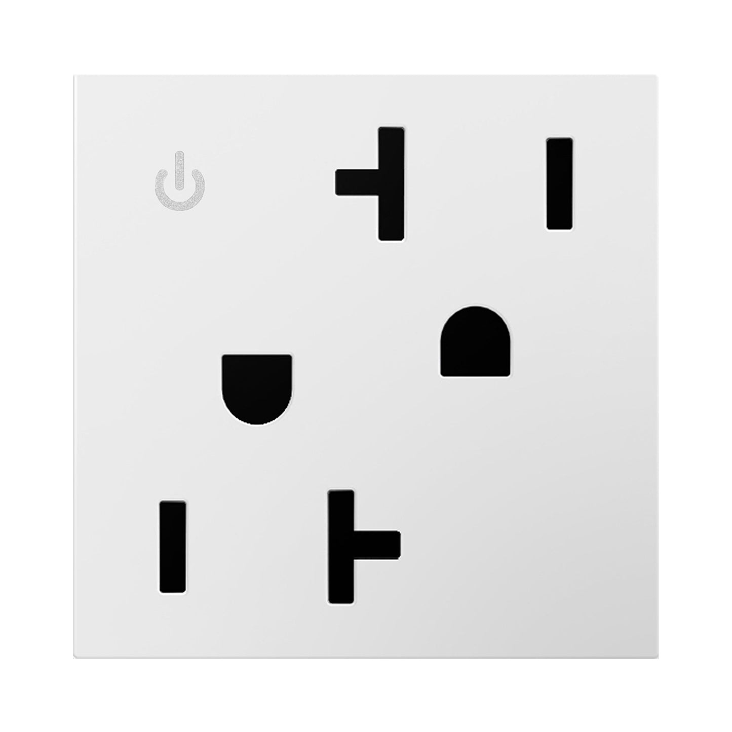 adorne® Tamper-Resistant Dual Controlled Outlet in White (20A).