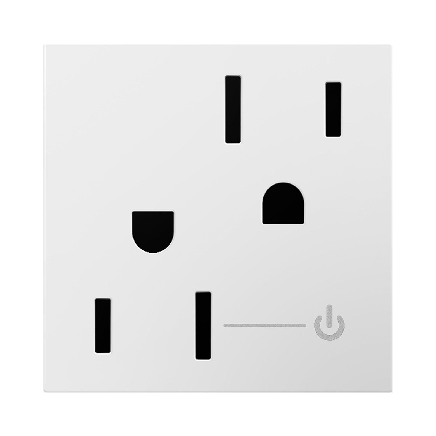 adorne® Tamper-Resistant Half Controlled Outlet in White.