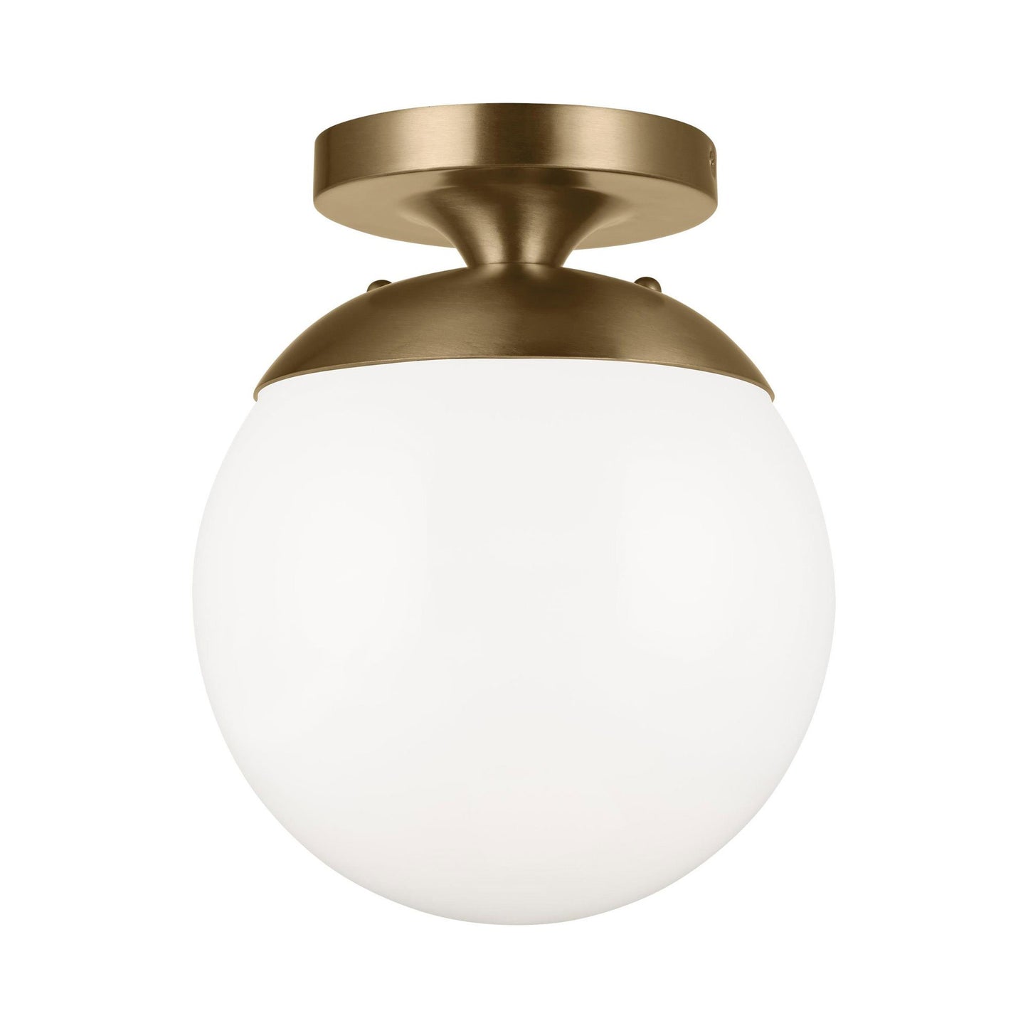 Leo Ceiling / Wall Light in White Glass/Satin Brass.