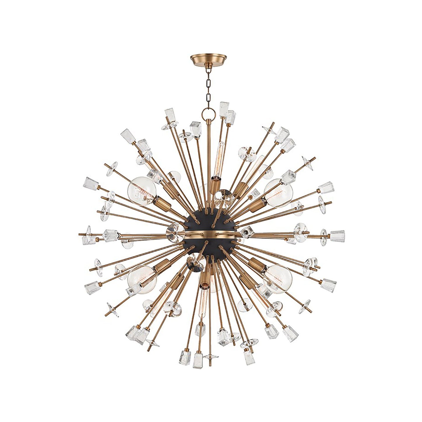 Liberty Chandelier in Medium/Aged Brass.