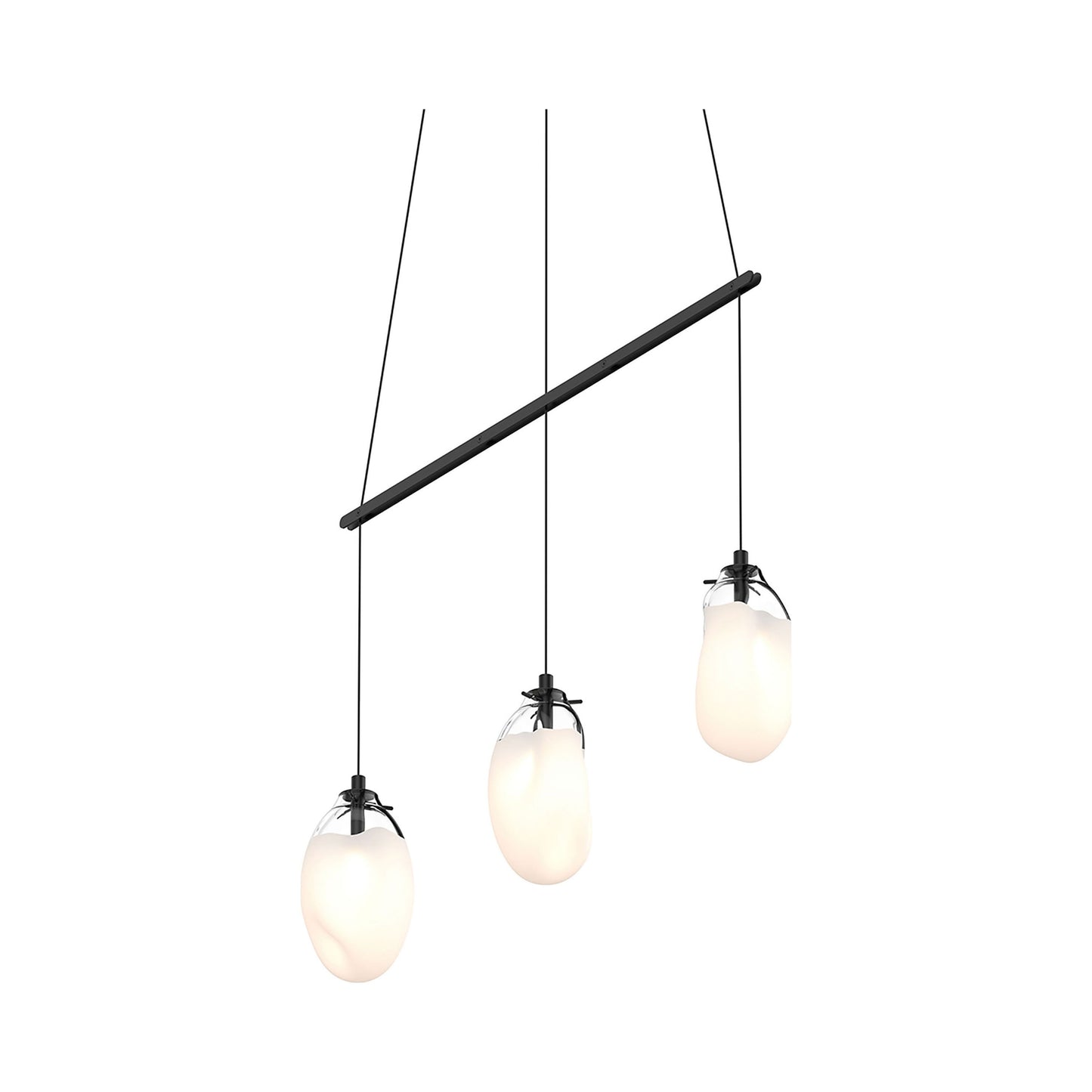 Liquid Linear Spreader LED Pendant Light in Clear & White.