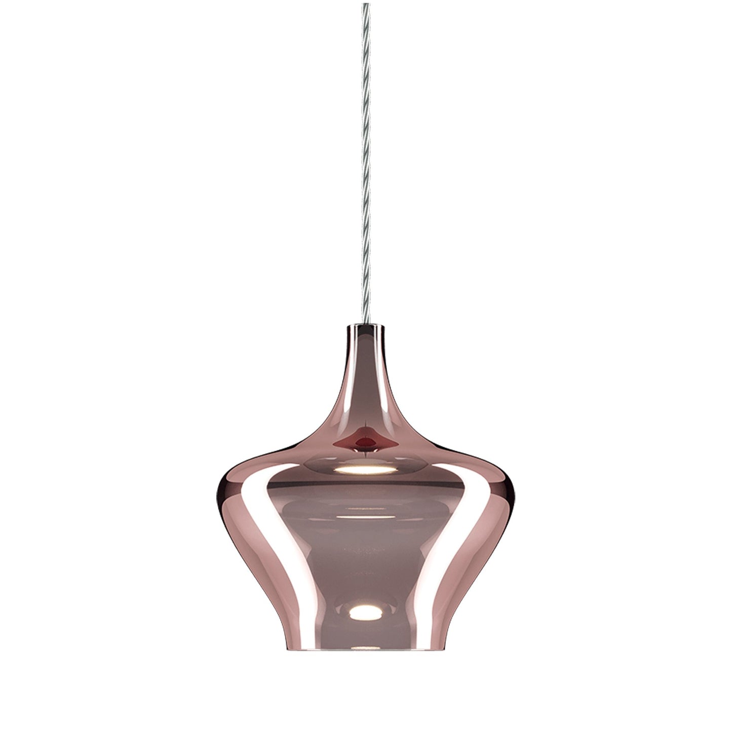 Nostalgia Medium LED Pendant Light in Chrome/Rose Gold.