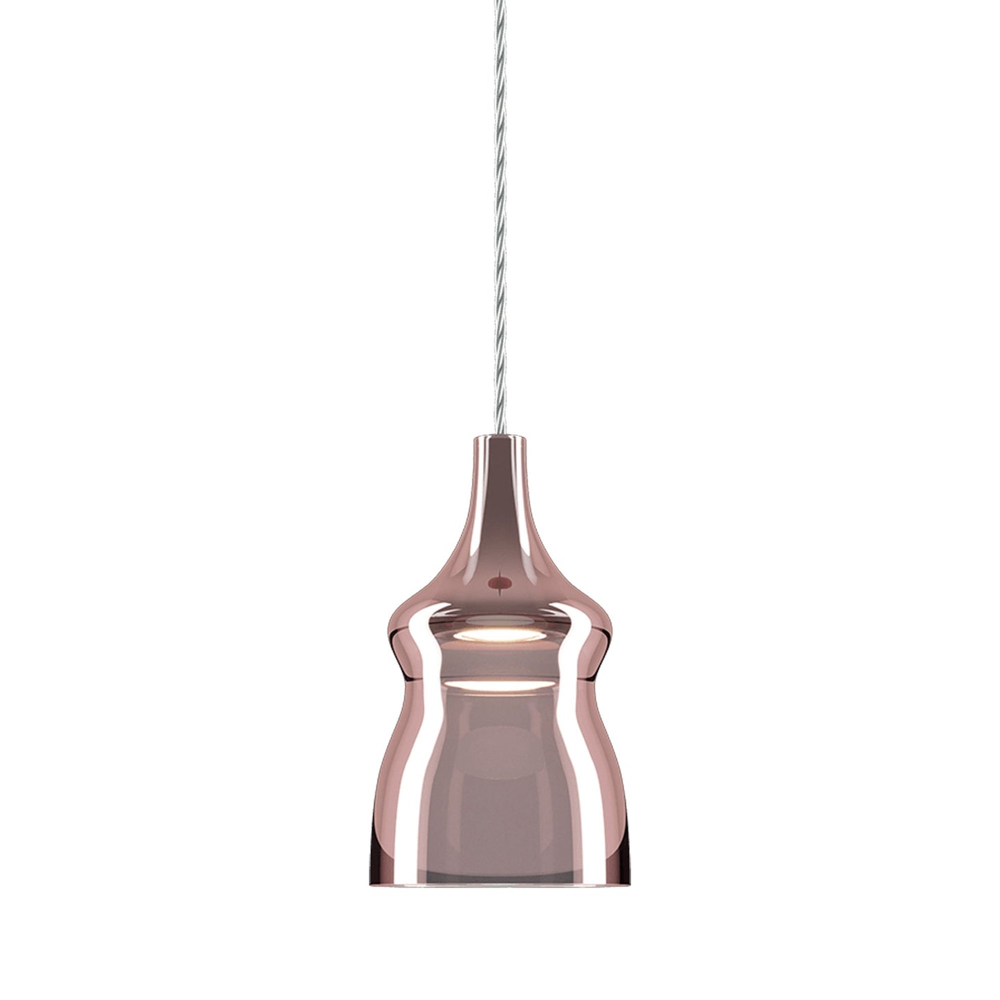Nostalgia Small LED Pendant Light in Clear/Rose Gold.