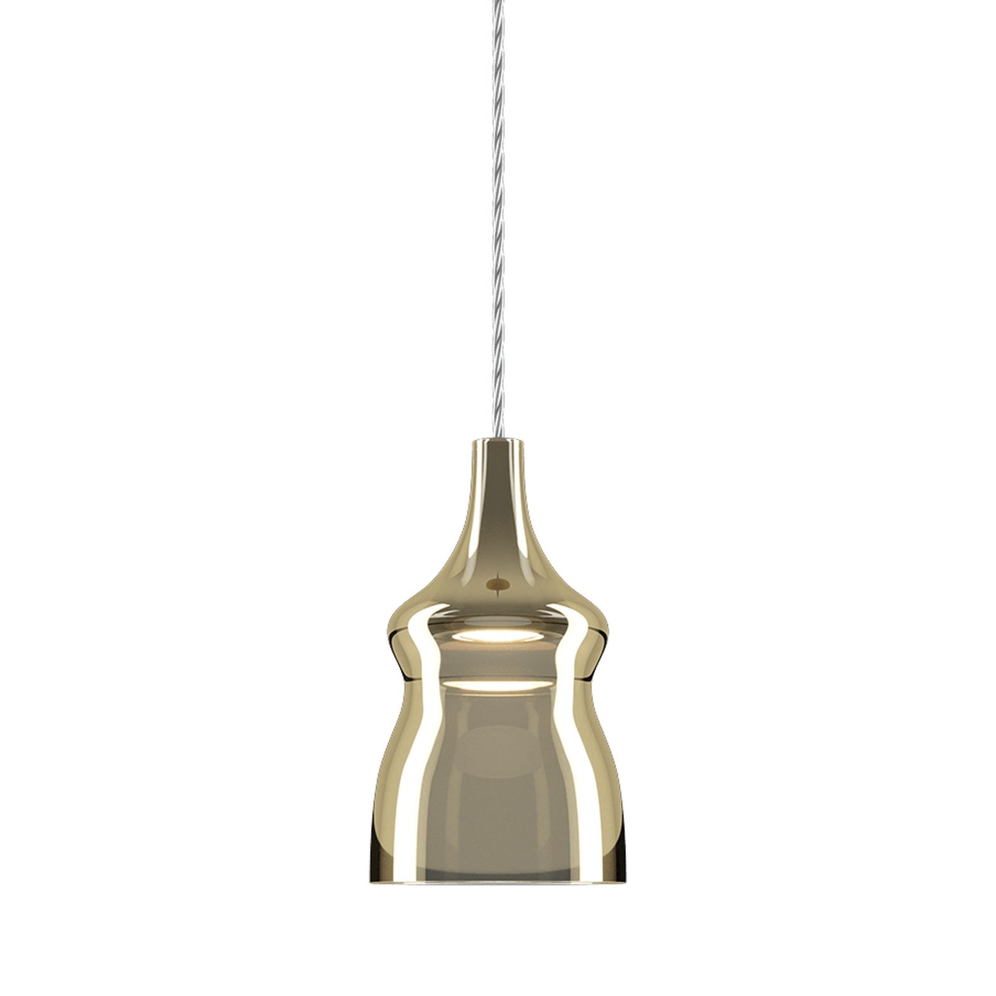 Nostalgia Small LED Pendant Light in Clear/Gold.