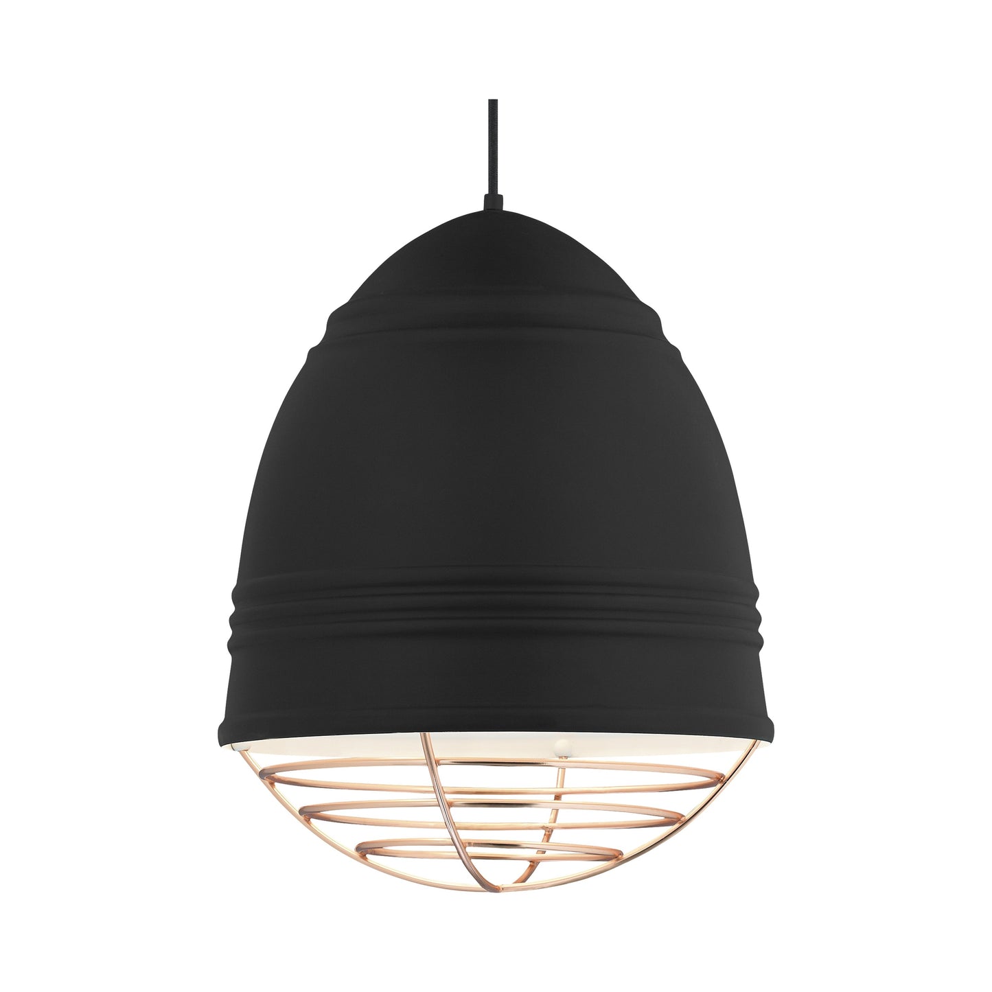 Loft Grande Pendant Light in Rubberized Black/Copper.