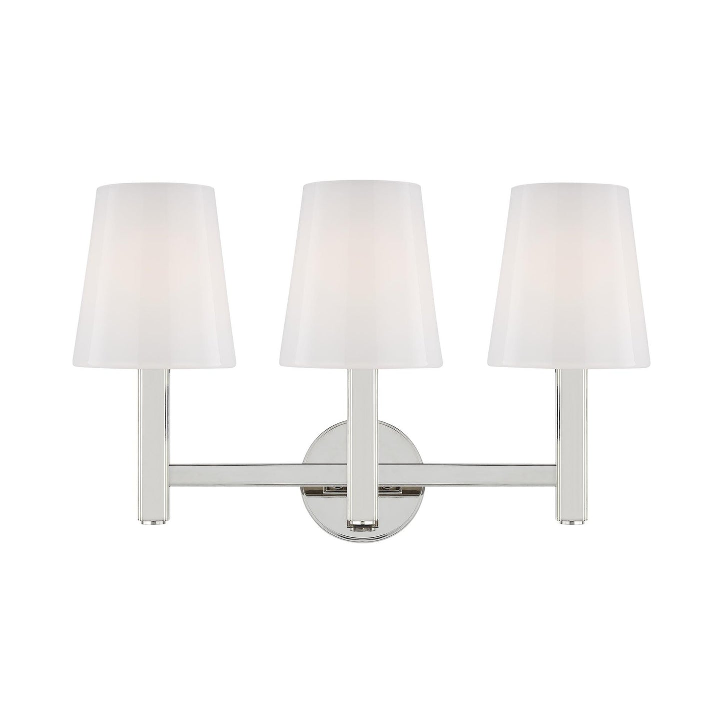 Logan Bath Vanity Light in 3-Light/Polished Nickel.