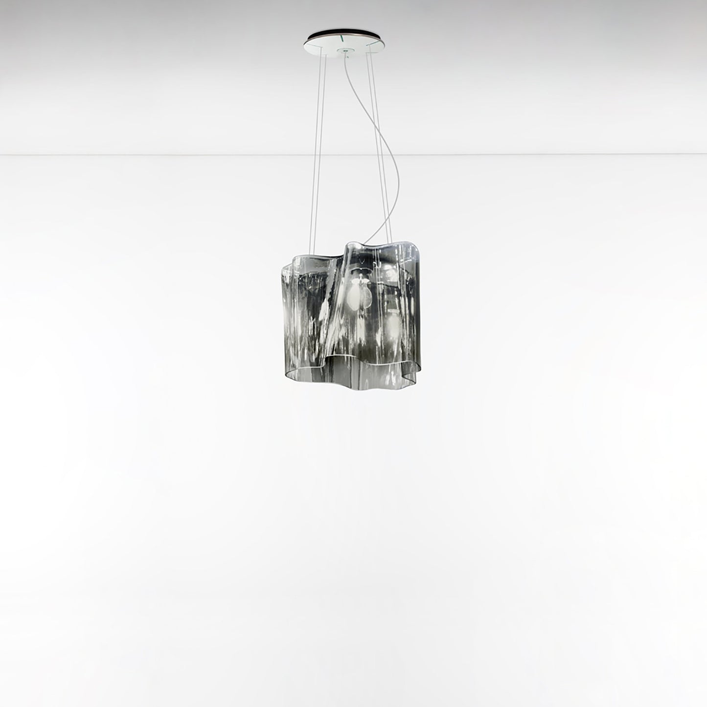 Logico Single Pendant Light in Grey/Smoke/Standard.