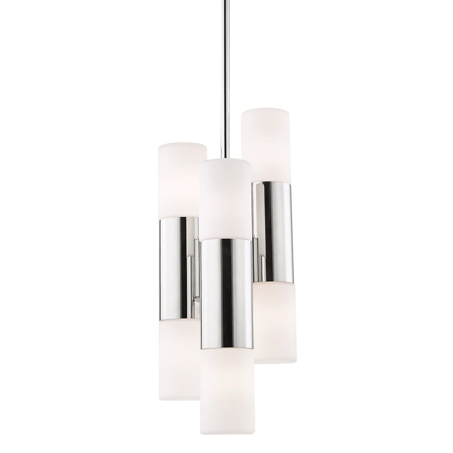 Lola LED Pendant Light in Polished Nickel.