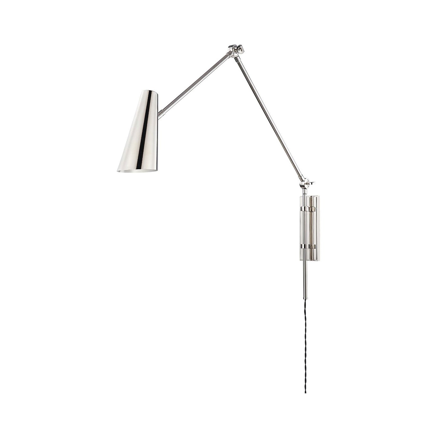 Lorne Wall Light in Polished Nickel.