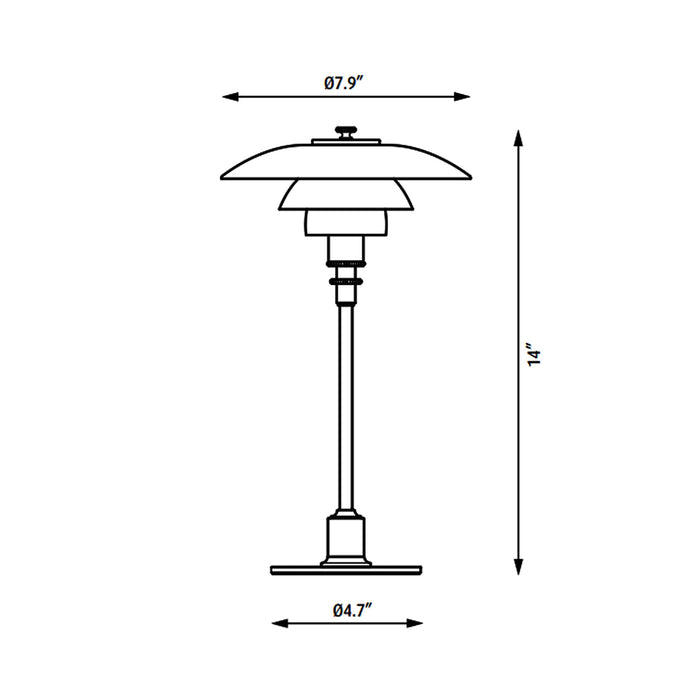 PH 2/1 Table Lamp - line drawing.