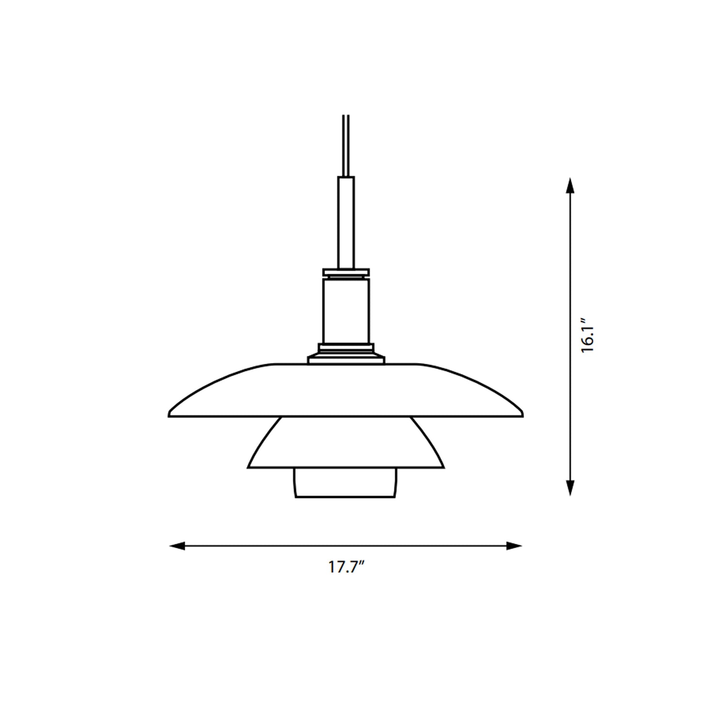 PH 4½-4 Pendant Light - line drawing.